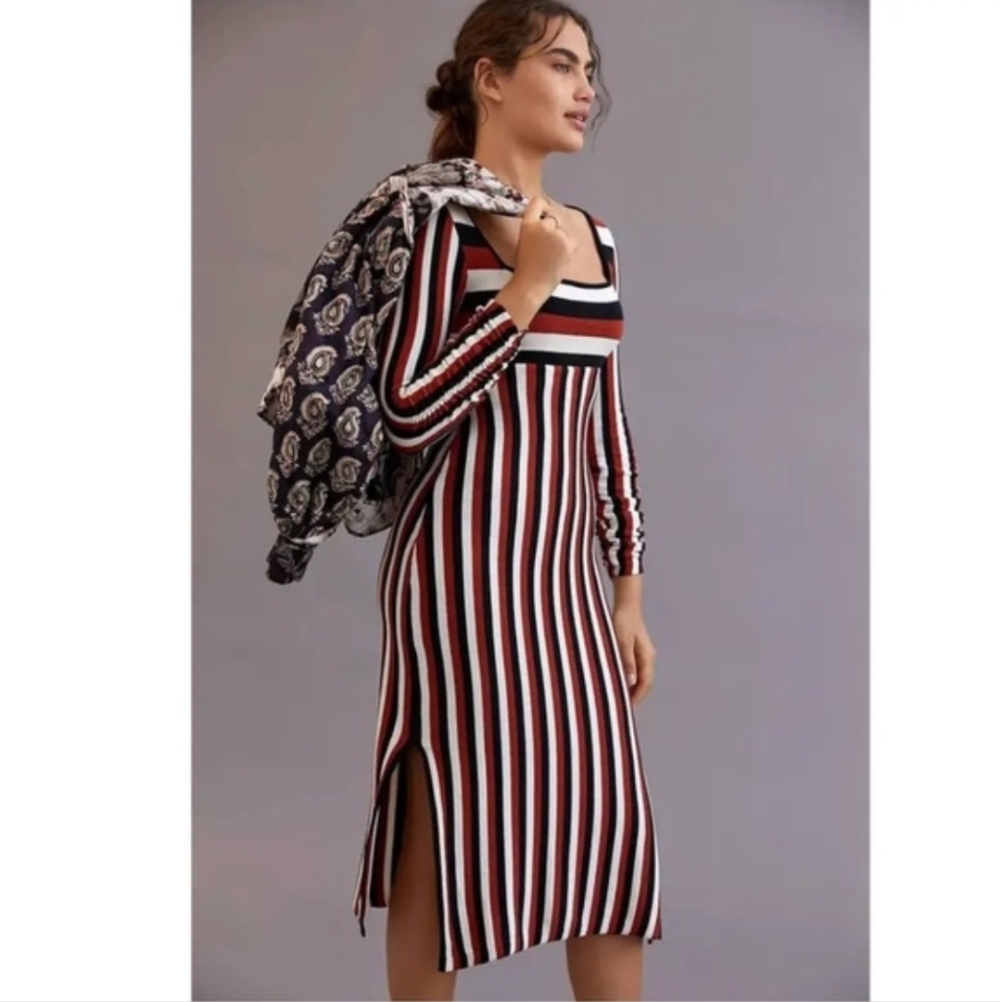 Maeve Striped Sweater Midi Dress